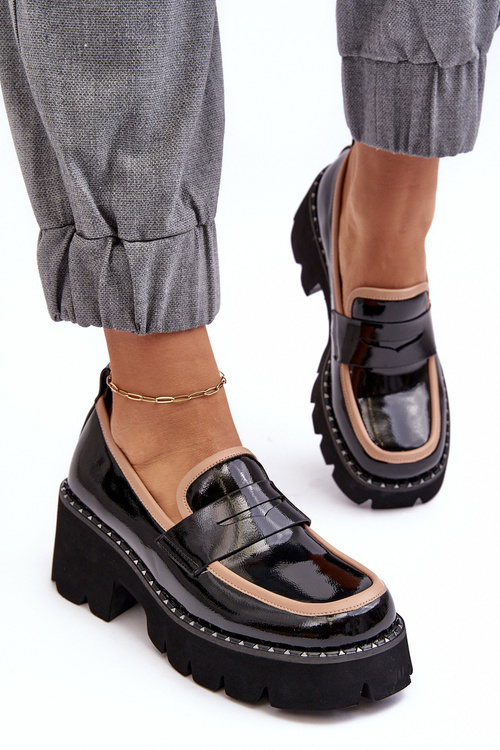 Women's Leather Moccasins D&A MR870-32 Black