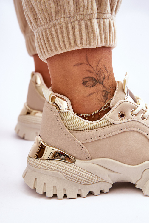 Buty Sportowe Klasyczne Platforma Beżowe Need It