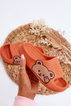 Light Foam Slippers With Bear Orange Relief