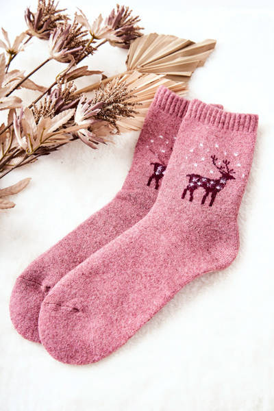 Warm Socks with Reindeer Cosas Pink