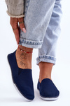 Damskie Tenisówki Slip-On Granatowe Versali 8TX02-0270