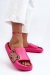 Women's Lightweight Foam Slippers with Bear Motif Fuchsia Parisso