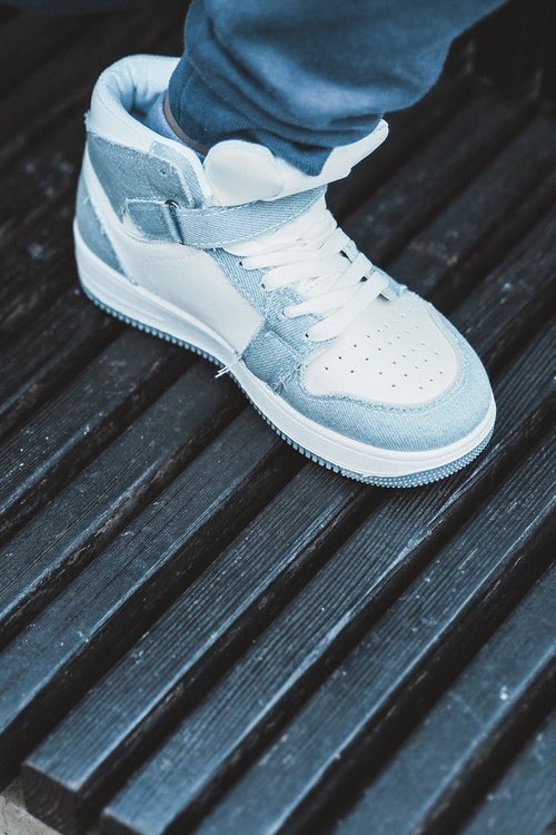 Children's Sport Shoes Jeans White-Blue Milara