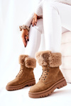 Leather Booties with fur Beige Farley