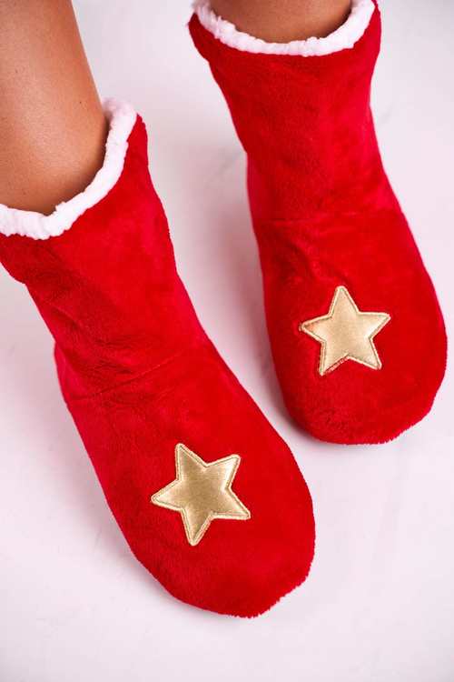 Christmas Insulated Slippers With Star Holly