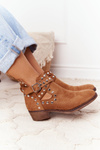 Openwork Boots With Jets Camel Dakota
