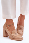 Stylish Heeled Sandals on Stiletto Beige Florence