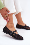 Perforated ballerinas with strap black Orphali