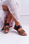 Women's Sandals Maciejka Leather Leopard Black IT001-03