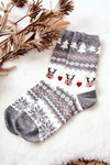 Socks Christmas pattern Grey and white