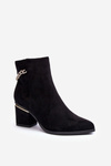 Leather Ankle Boots With Jewelry Embellishment Black Jadirel