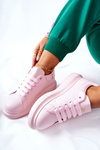 Leather Sneakers On A Platform Pink Lemmy