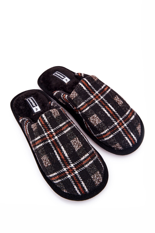 Men's Padded Grille Slippers Black Whisper