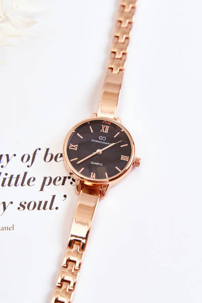 Giorgio & Dario Bracelet Watch With Black Dial Rose Gold