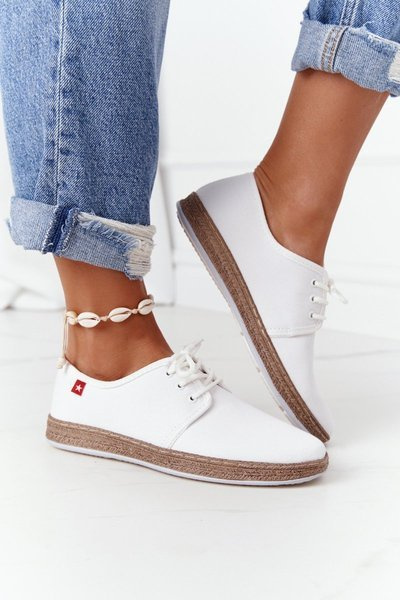 Women's Lace-up Espadrilles Big Star FF276043 White