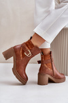 Women's Heeled Boots with Zipper Camel Inabelle