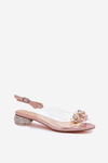 Transparent Low Heel Sandals With Decoration D&A MR51-709 Pink