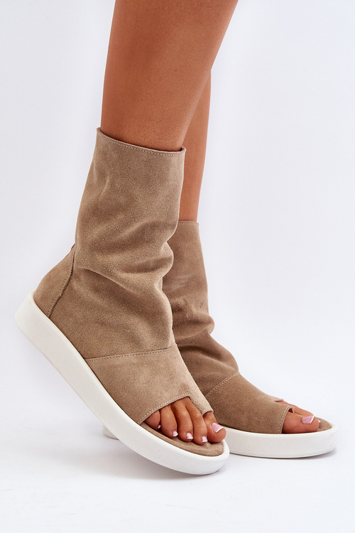 Women's Black Suede Sandals with Upper Zazoo 3441