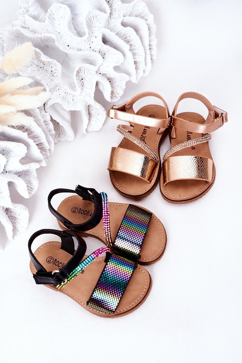 Children's Sandals With Sequins Black Blake