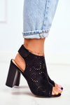 Women’s Sandals On High Heel Black Rules
