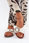 Women's Cork Platform Sandals With Buckle White Vianara