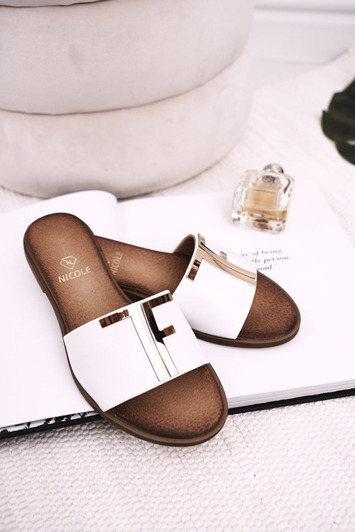 Women's Classic Leather Slippers White Adele