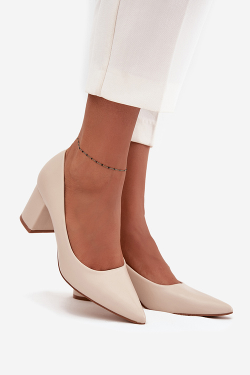 Wedge heel shoes with pointed toes light beige Ryvessa