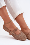 Ballet Flats With Weaving And Straps Khaki Partheda