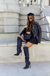 Insulated High Heel Knee Boots Black Dionne