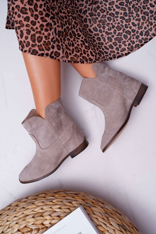 Women's Boots Hidden Anchor Flat Heel Cappuccino Bright Nicole 2419