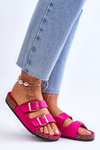 Women's Sandals On Cork Platform With Stripes Fuchsia Doretta