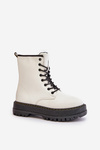 Insulated Worker Boots from Eco Leather with Zipper White Naleli