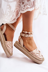 Women's Espadrilles Sandals On The Platform Beige Susane