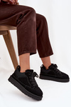Damskie Sneakersy Ocieplane Futerkiem Czarne Cyrissa