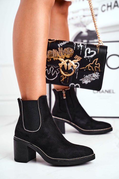 Women's Boots On Heel Black Let Me