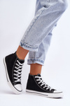 Women's Classic High Top Sneakers Black and White Remos