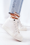Trampki Skórzane Ukryty Koturn Big Star Białe EE274128 