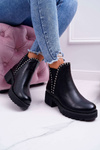 Women's Stiletto Boots With Zircons Black Sissy