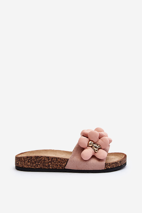 Women's Pink Embellished Slippers Bunlia