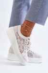 Lace Women's Sneakers On Platform S.Barski HY51-059 White