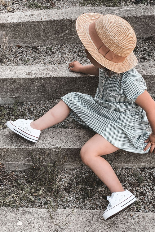 Children's Sneakers With Lace White Roly-Poly