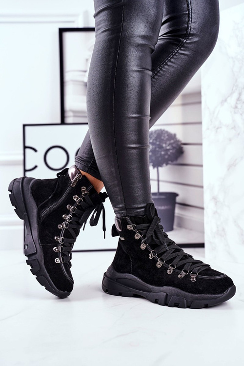 Damskie Buty Trekkingowe Trapery Skóra Zamsz Big Star GG274893