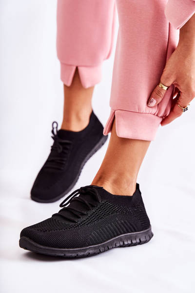 Sportowe Buty Damskie Wsuwane Czarne Sequro