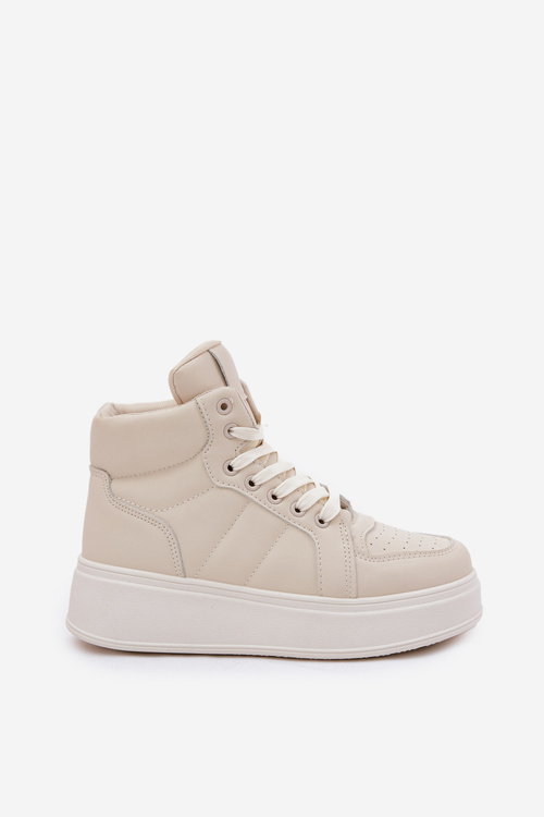 High Women's Sneakers On Platform Beige Tillive