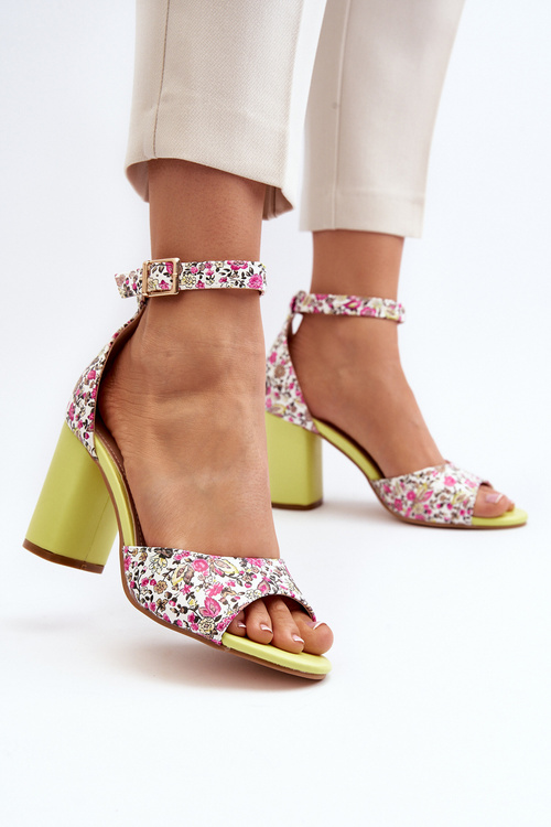 Yellow Floral Wedge Sandals Vitamella