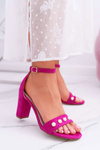 Women's Stiletto Sandals with Pearls Fuchsia Renes