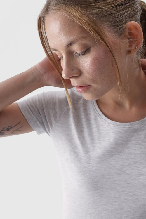 Women's Smooth T-Shirt With Logo Gray 4F
