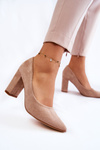 Classic Suede Pumps On A Heel Dark beige Kendra