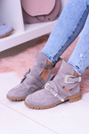 Lu Boo Grey Suede Boots With Cutouts Rock Girl