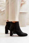 Insulated Ankle Boots With Block Heel And Mirror Element Black Silvare